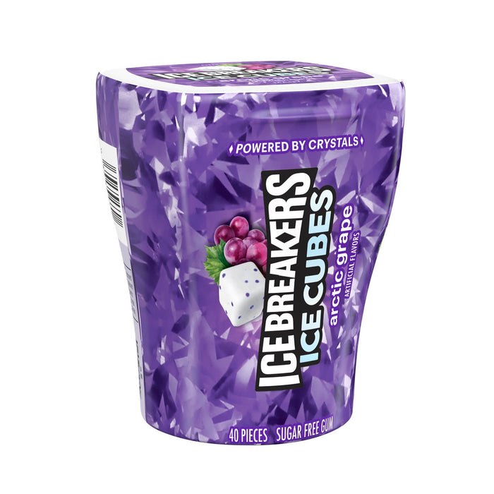 Ice Breakers Ice Cubes Arctic Grape Sugar Free Chewing Gum 3.24 oz Bottle 40