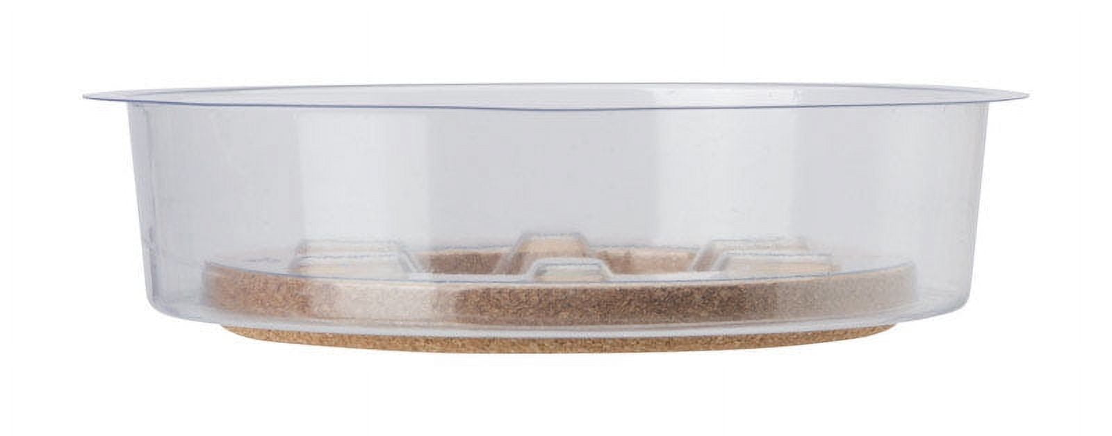 Miracle-Gro SMGCKV06 6"" Hybrid Cork/Plastic Saucer, 6 inch, Clear
