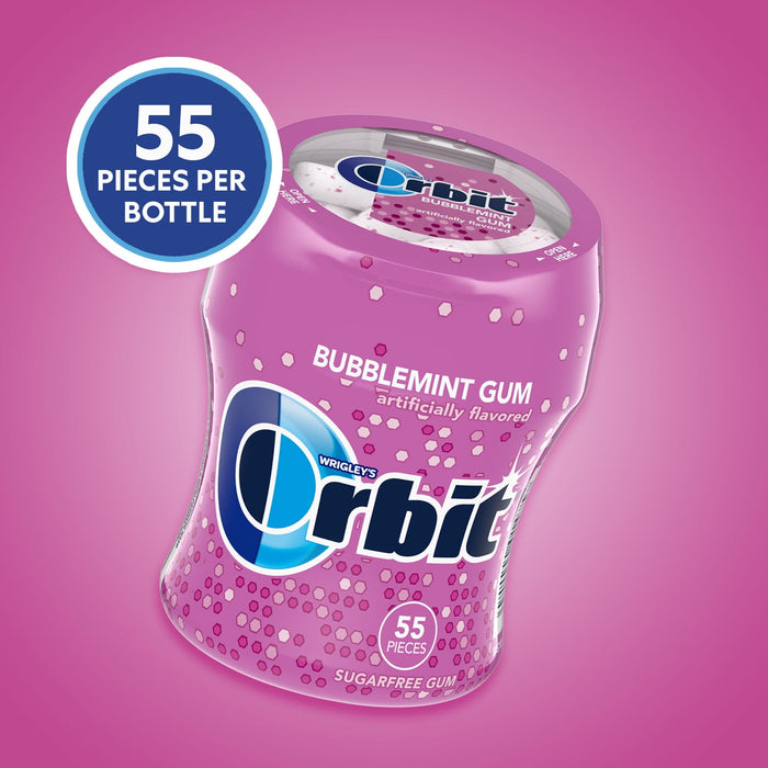 ORBIT Bubblemint Sugar Gree Chewing Gum 55 Piece Bottle