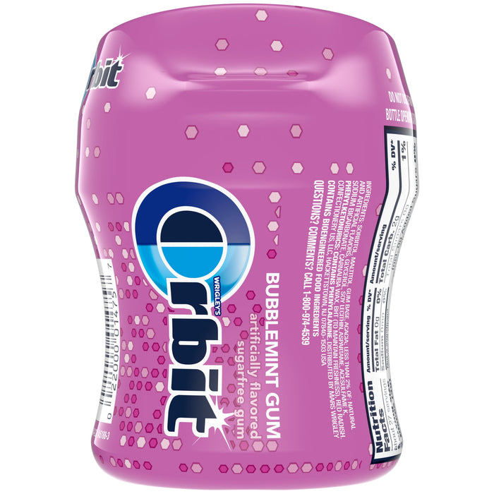ORBIT Bubblemint Sugar Gree Chewing Gum 55 Piece Bottle