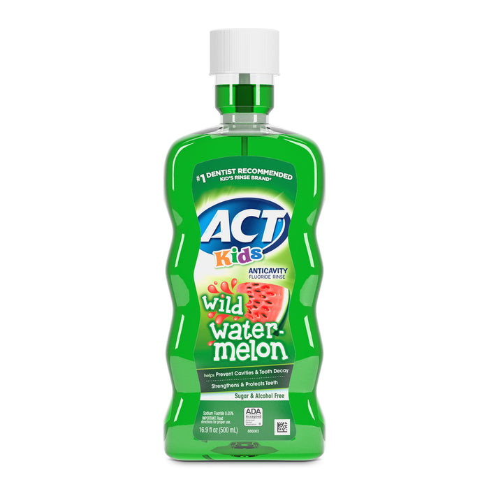 ACT Kids Anticavity Fluoride Rinse, Wild Watermelon, 16.9 Ounce