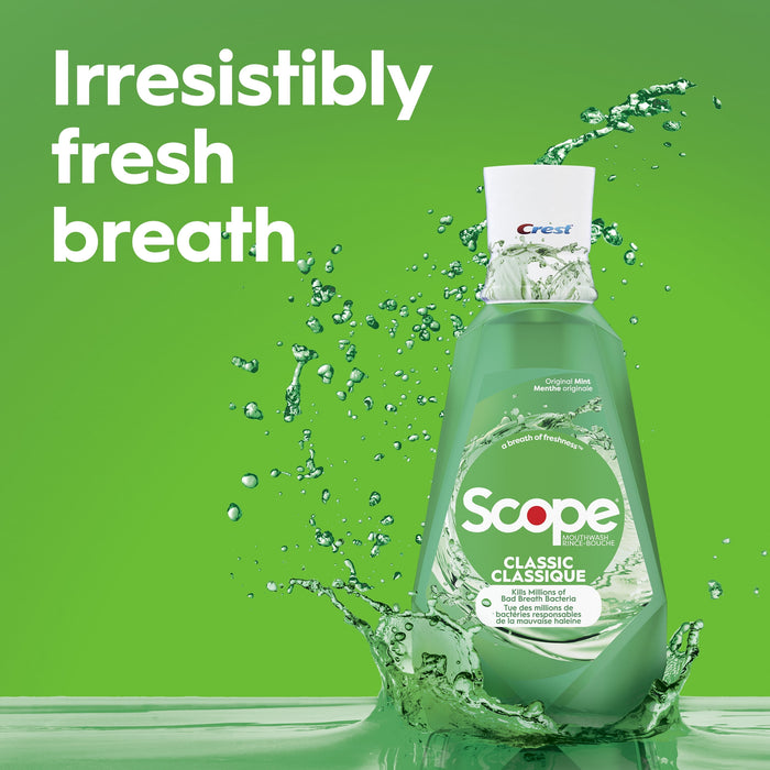 Crest 95662EA 1-Piece +Scope 1L Bottle Mouth Rinse - Classic Mint