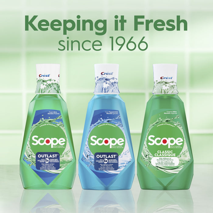 Crest 95662EA 1-Piece +Scope 1L Bottle Mouth Rinse - Classic Mint