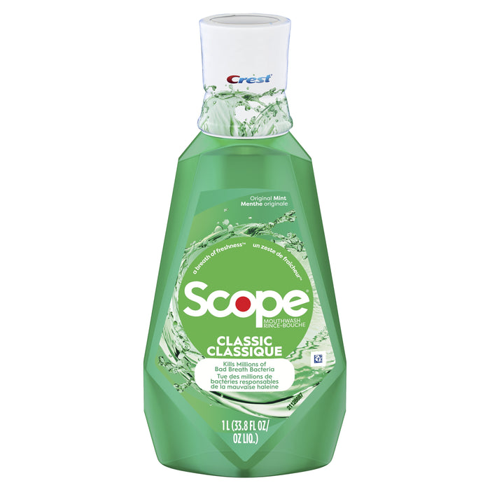 Crest 95662EA 1-Piece +Scope 1L Bottle Mouth Rinse - Classic Mint