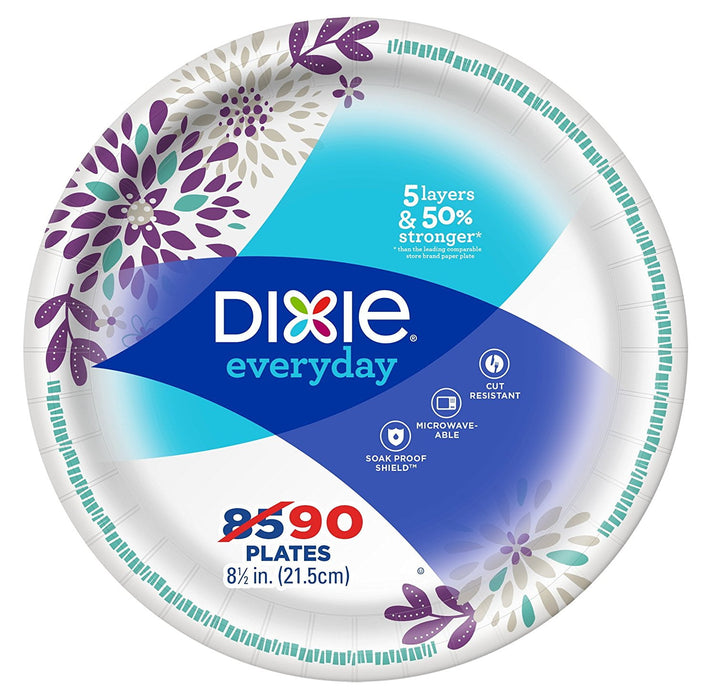 Dixie Ultra Paper Plates, 8 1/2 inch Dinner Size Printed Disposable Plates