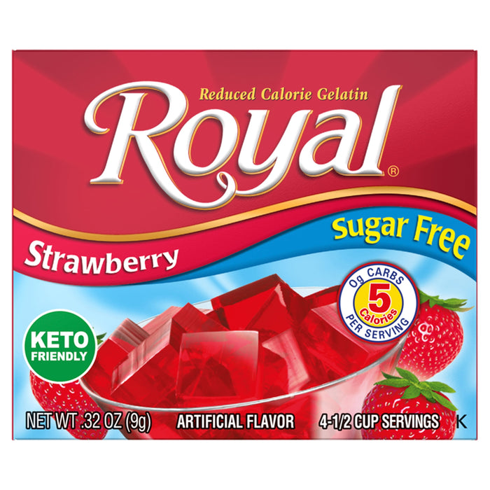 Royal Strawberry Gelatin Dessert Mix, Sugar Free and Carb Free 0.32 0z