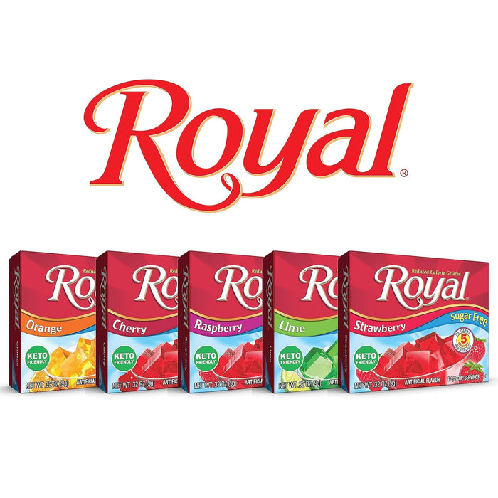 Royal Strawberry Gelatin Dessert Mix, Sugar Free and Carb Free 0.32 0z
