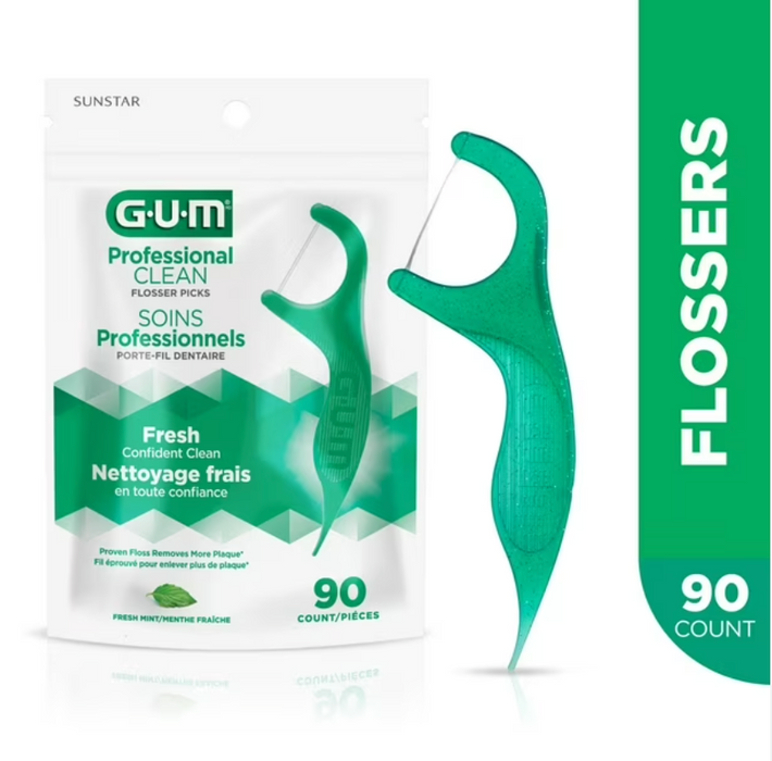 GUM Professional Clean Flossers Mint - 90ct