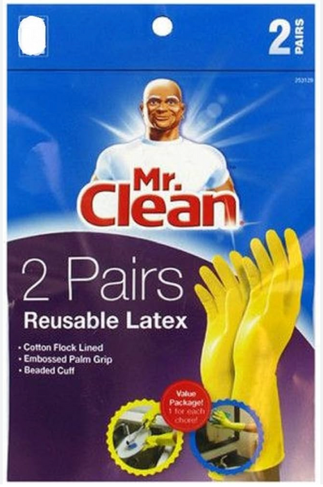 mr. clean large reusable latex gloves 2 color 2 pairs