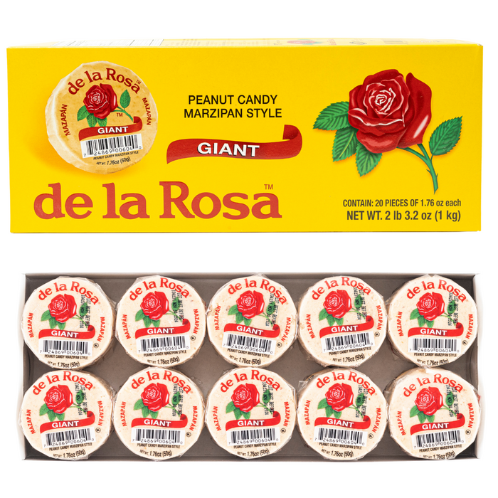 De La Rosa Peanut Candy Marzipan Giant/Mazapan Gigante, 20 piece