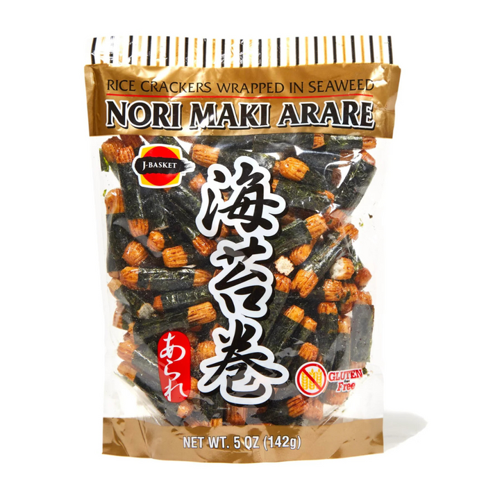 J-Basket Nori Maki Arare, Rice Crackers Wrapped In Seaweed 5oz