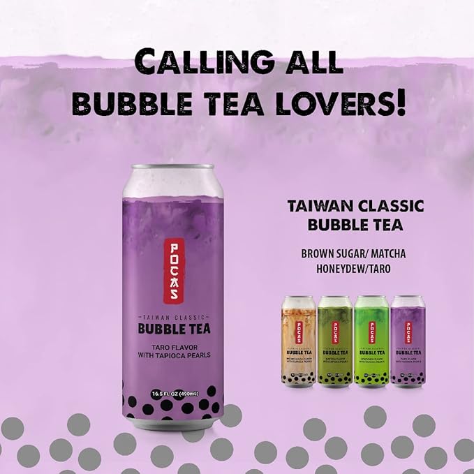 POCAS BUBBLE TEA TARO 16.5FL OZ X 24