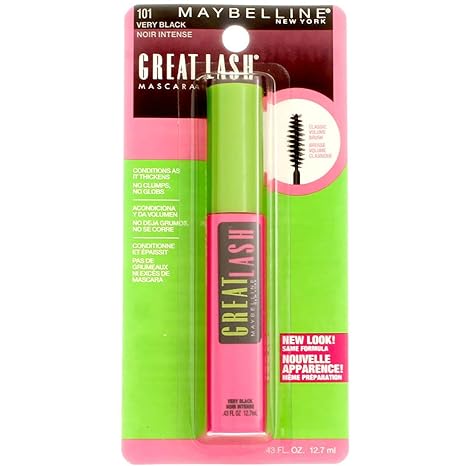 Maybelline New York Great Lash Mascara, Very Black 101, 0.43 Fluid Ounce