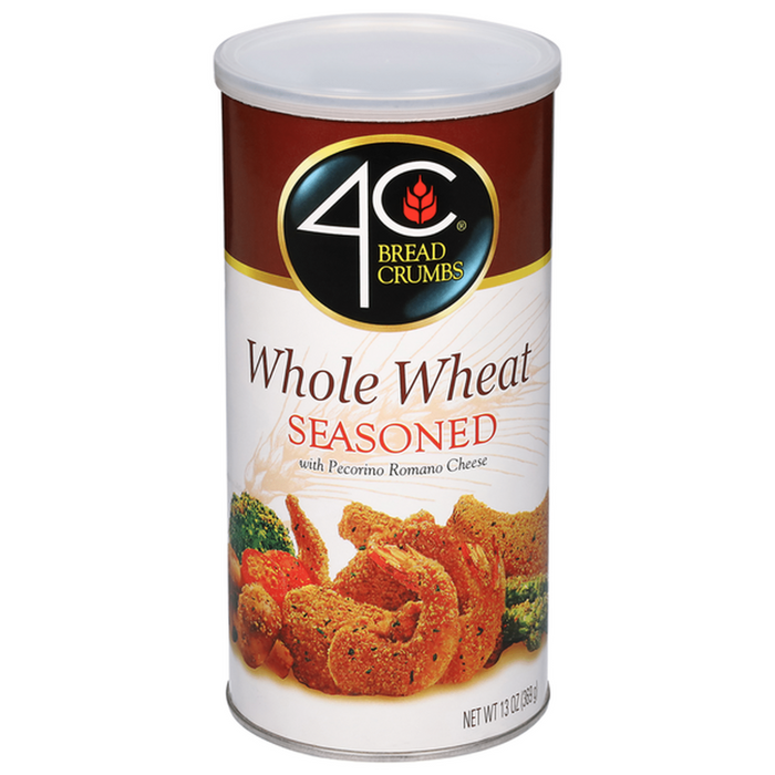 4C Premium Bread Crumbs, Whole Wheat Seasoned with Pecorino Romano Cheese, 13 Ounce