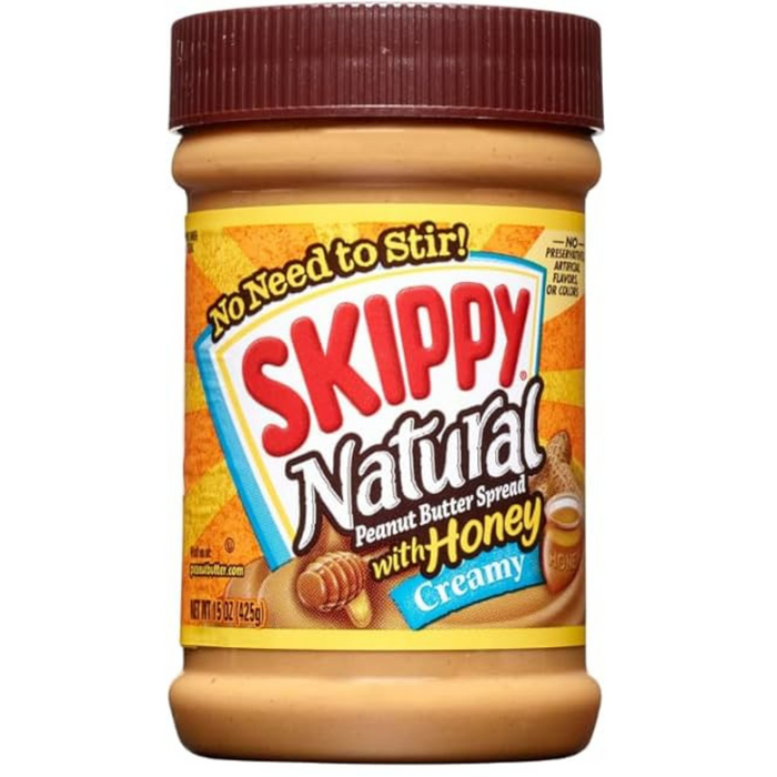 Skippy Natural Peanut Butter, Creamy, 15 Oz